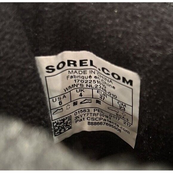 SOREL Womens Slimpack Lace II Boot Size 6 Black NL2348-010 Snow Winter Duck Boot - Picture 5 of 5